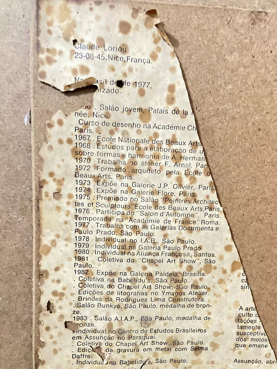 Quadro Gravura Abstrata Numerada Assinada Claude Loriou Única Marrom