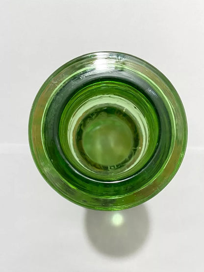 Vaso Antigo Narguilé Vidro Verde Detalhes Dourados Prateados