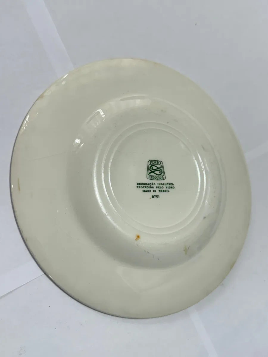 Antigo Prato Cerâmica Porto Ferreira Geométrico / Ornamental