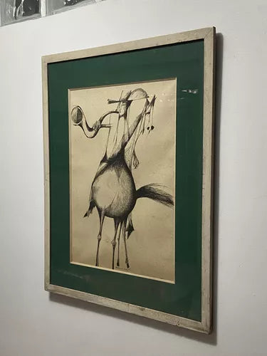 Quadro Antigo Aldemir Martins - Cangaceiro - Moldura E Vidro