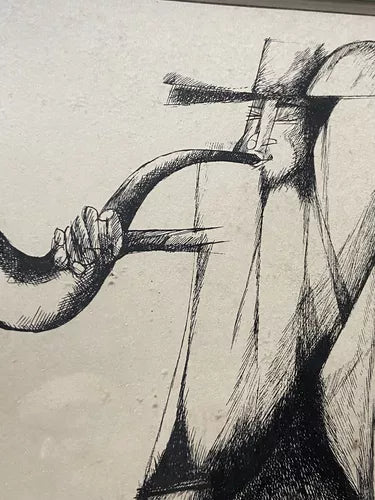 Quadro Antigo Aldemir Martins - Cangaceiro - Moldura E Vidro