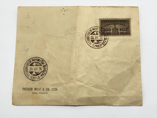 Envelope Antigo 1 Primeiro Congresso Numismática Brasil 1936