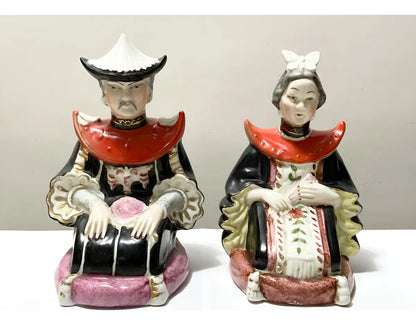 Estatuetas Antigas Em Porcelana Casal Oriental - Vieira de Castro