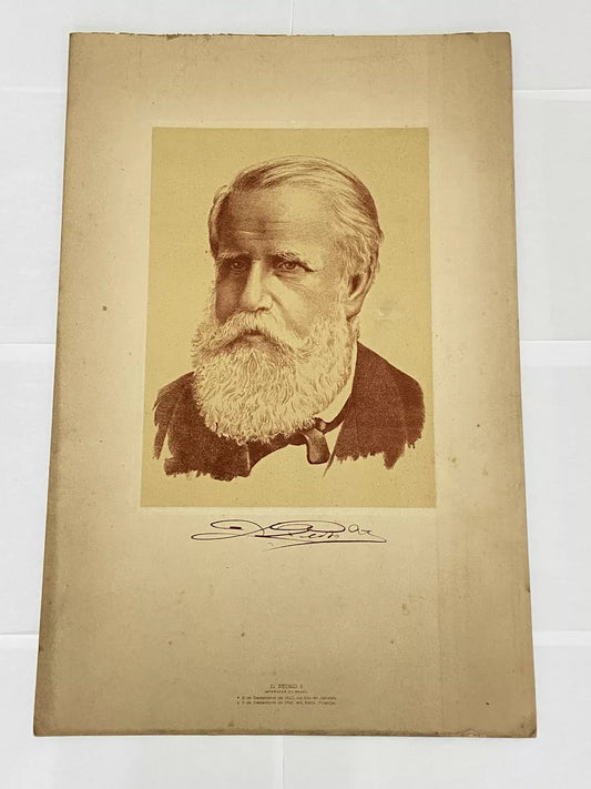 Gravura Antiga De Dom Pedro Ii Com Assinatura