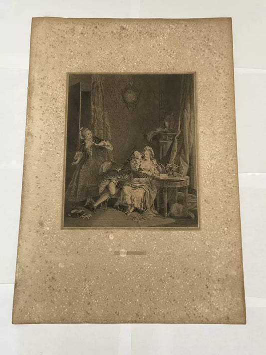 Gravura Antiga Romântica Sec. Xviii/xix Aristocracia França