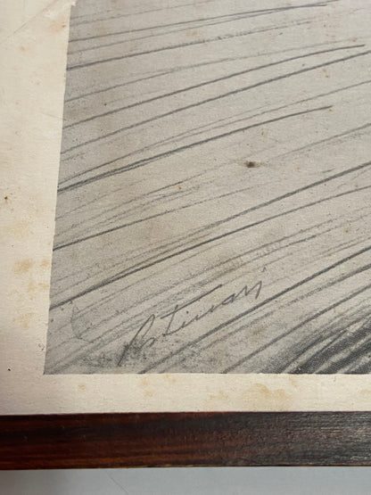 Quadro Gravura Antiga Desenho De Candido Portinari Assinada