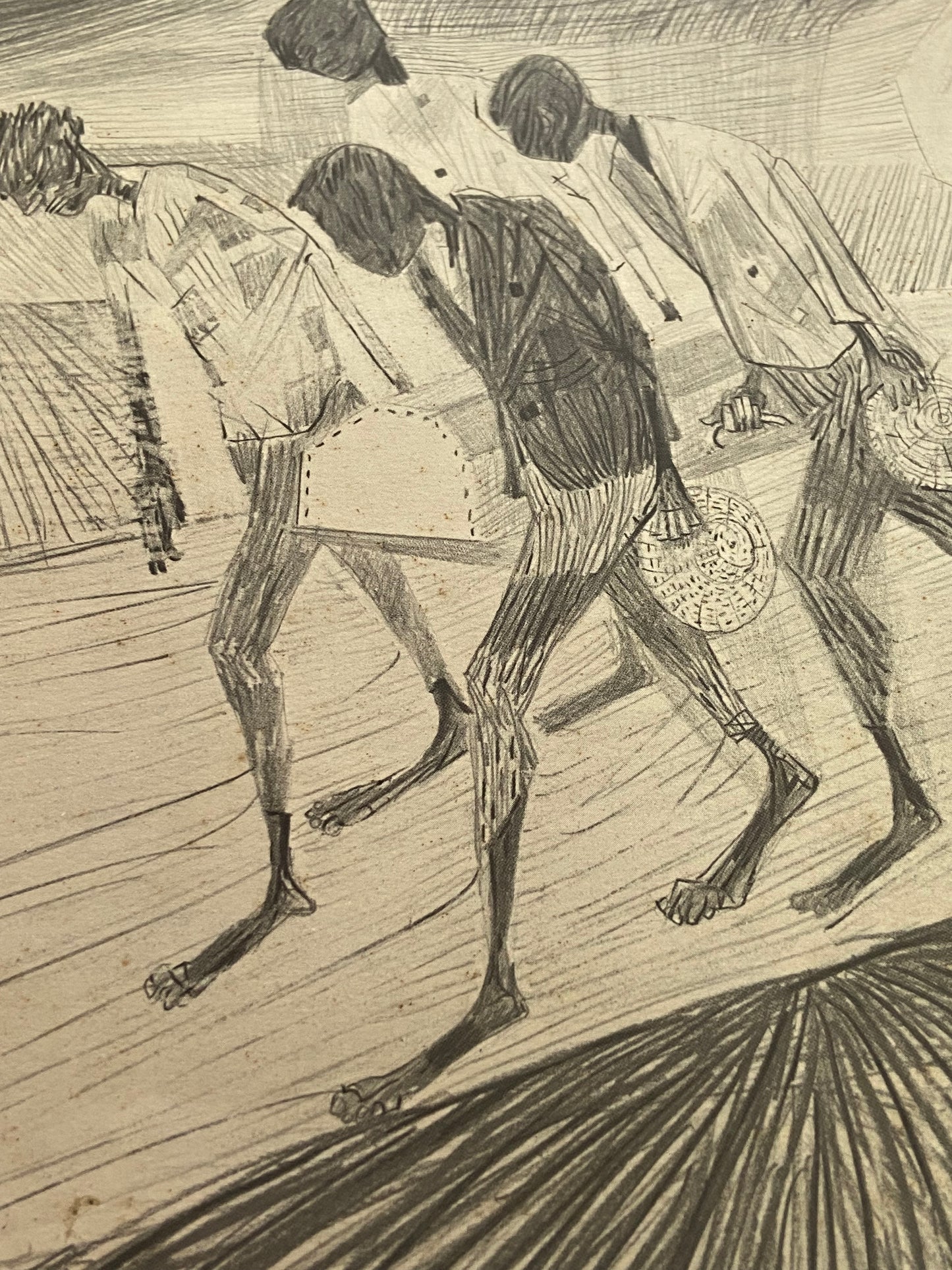 Quadro Gravura Antiga Desenho De Candido Portinari Assinada