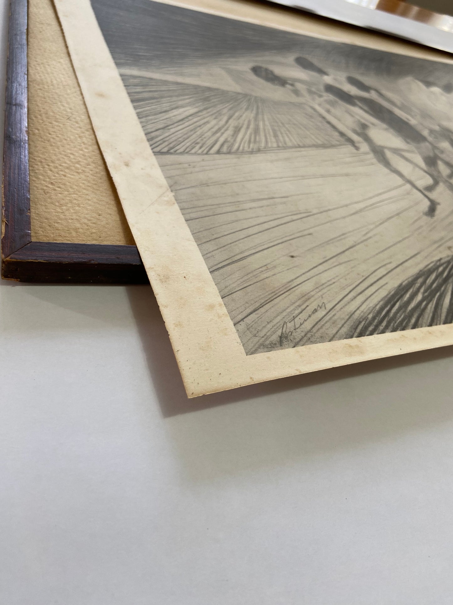 Quadro Gravura Antiga Desenho De Candido Portinari Assinada