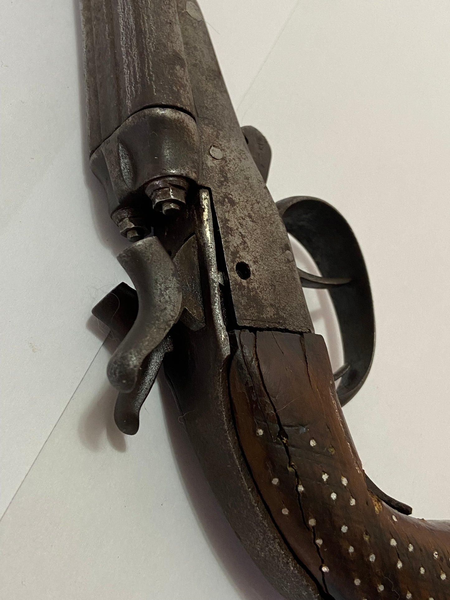 Antiga Garrucha Obsoleta Decorativa Cano Duplo Peça Coleção