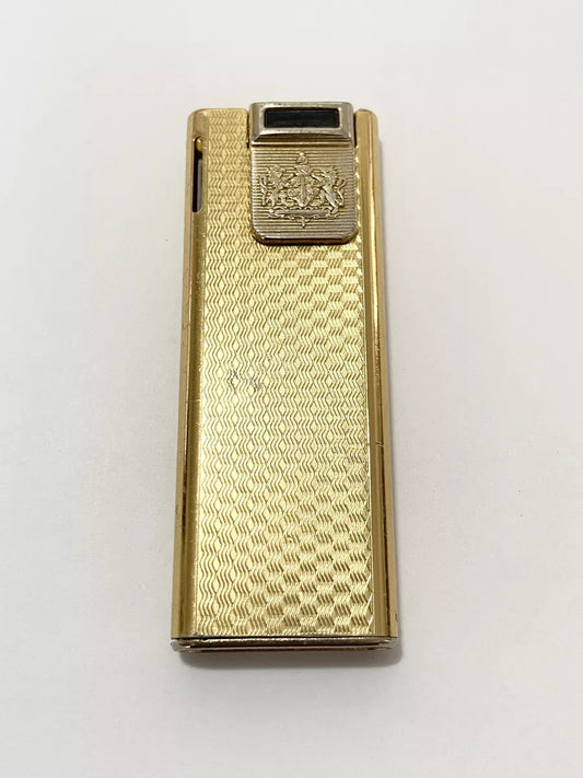 Isqueiro Antigo Japonês Riena Japan Dourado Brasão Leões