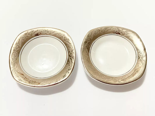 Mini Prato Pires Porcelana Borda Dourada Antigo Porcelanarte Branco