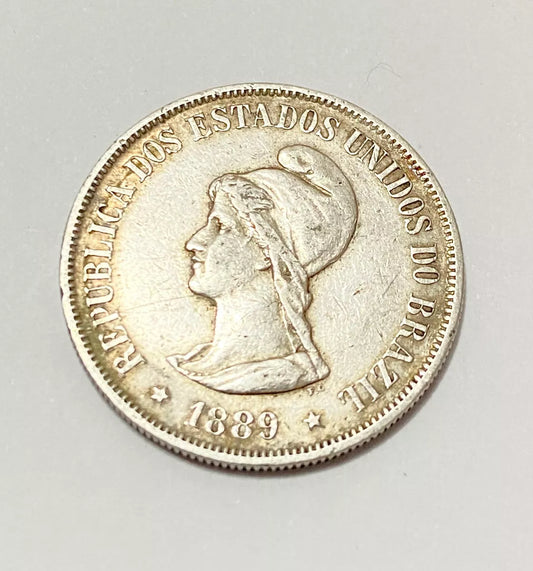 Moeda Antiga Brasil República 500 Réis 1889 Prata