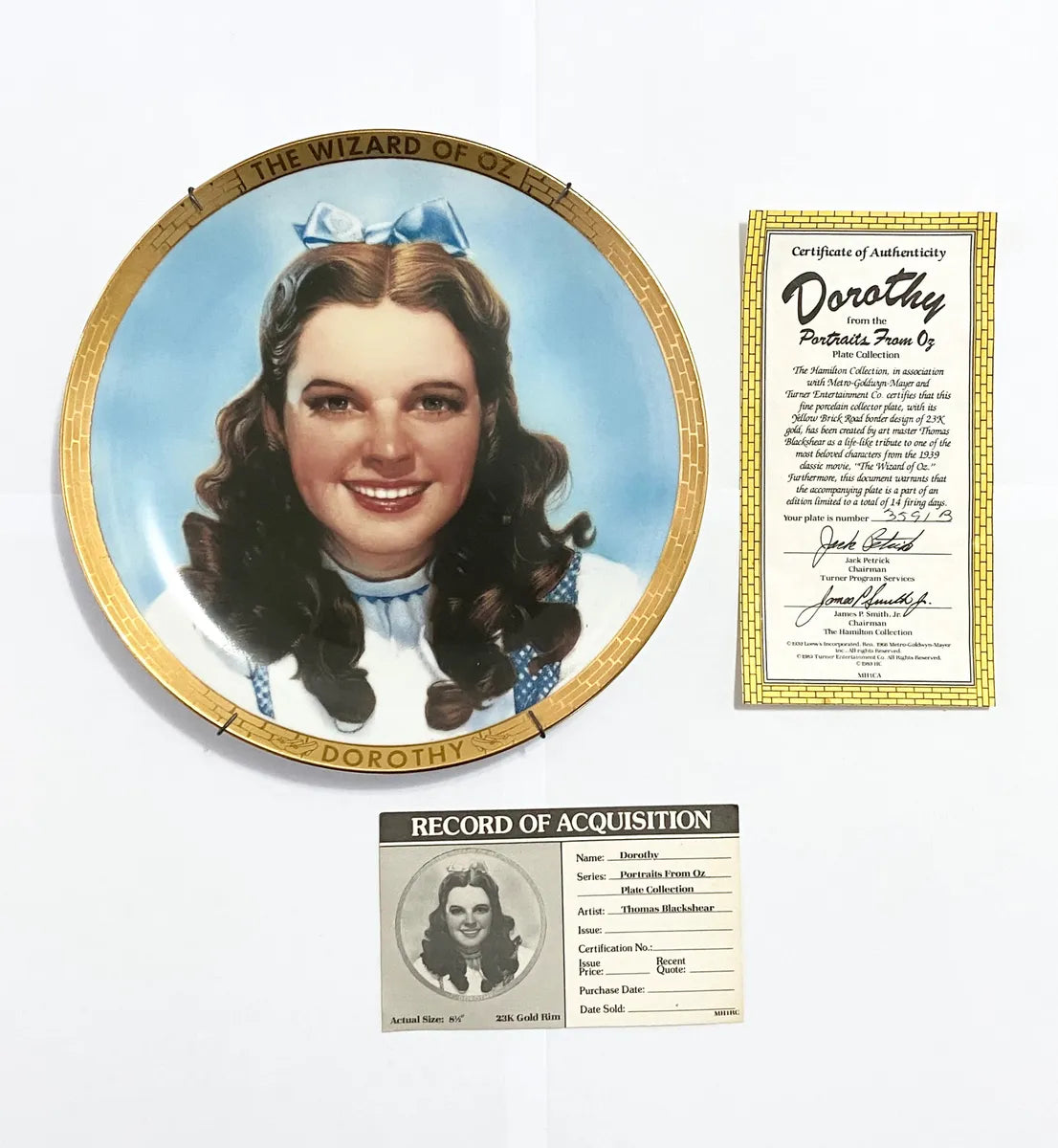 Prato Decorativo Antigo Dorothy - O Magico De Oz Ouro 23k Dourado Dorothy