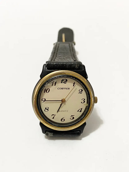 Relógio Antigo Cosmos Quartz Pzfm-629 Dourado
