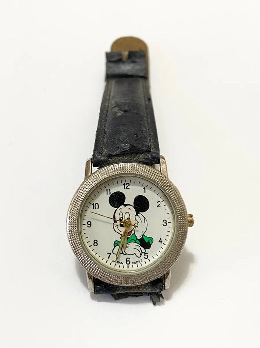 Relógio Antigo Disney Mickey Mouse No.m110 Japan Movt Water Prateado