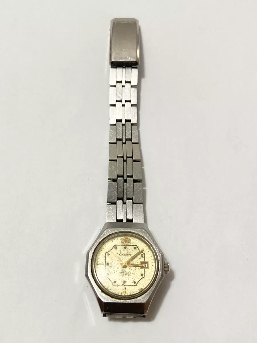 Relógio Antigo Orient Automatic 21 Jewels Au4976 Octogonal Prateado