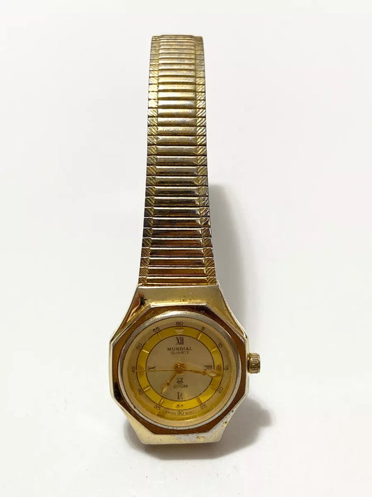 Relógio Antigo Suiço Mundial Quartz Swiss 200m Movt Dourado Dourado