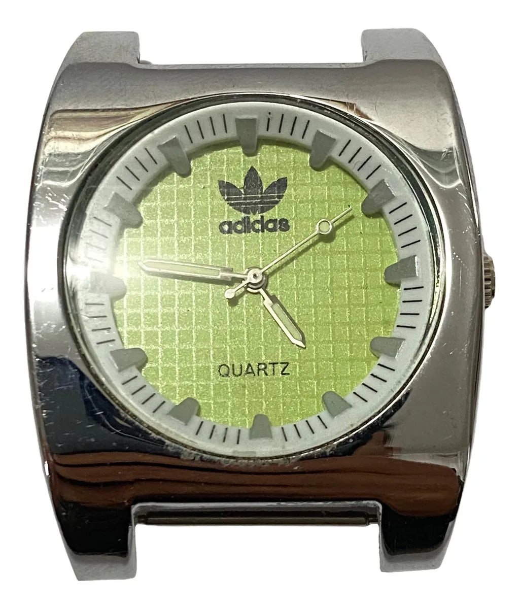 Relógio Antigo adidas Quartz Prata Japan Prata Quadrado verde