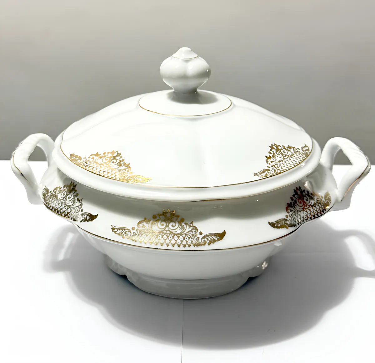 Sopeira Antiga Porcelana Real Brasil Ouro