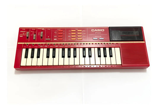 Teclado Antigo Casio Pt-82 Vermelho C/ Cartucho Rom Anos 80