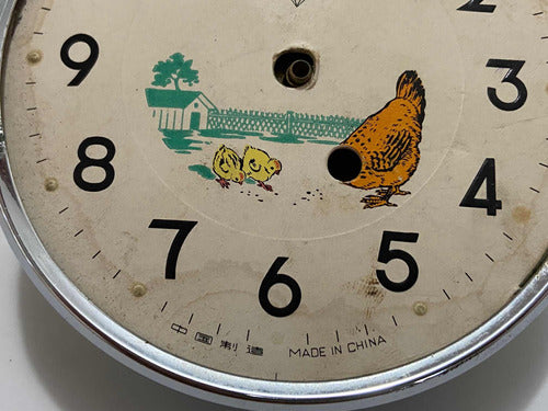 Relógio Despertador Antigo Metal Galo Jam Loceng Ayam China