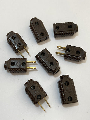 Tomada Plug Antigo Em Baquelite Macho E Fêmea Lote 4