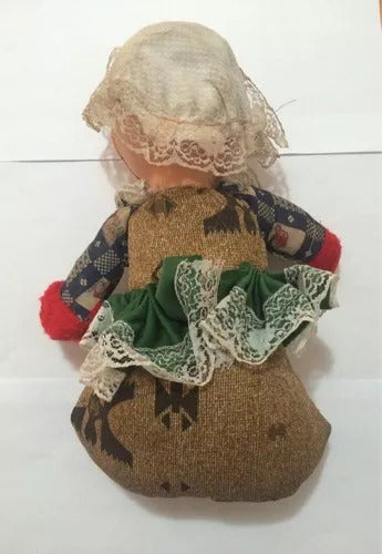 Antiga Boneca De Pano Grande 31cm