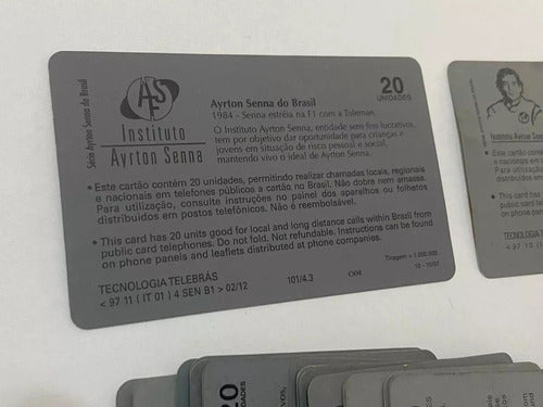 Coleção Cartões Telefônicos Antigos Ayrton Senna F1