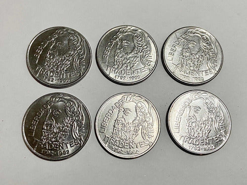 Lote Moedas Antigas Brasil 5000 Cruzeiros Tiradentes