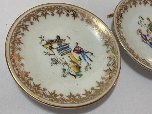 Prato De Porcelana Steatita C/ Pintura Homem E Mulher Antigo