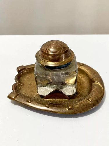 Tinteiro Antigo Cor Bronze