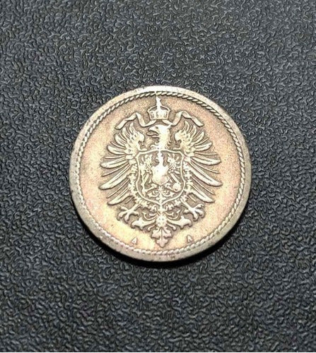 Moeda Antiga 1874 Alemanha 5 Pfennig