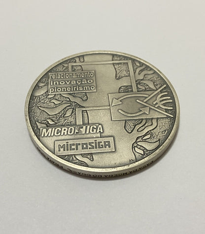 Medalha 20 Anos Microsiga Prata 900 Casa da Moeda 65g