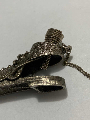 Prendedor De Papel Antigo Prata Em Forma De Sapato Bota