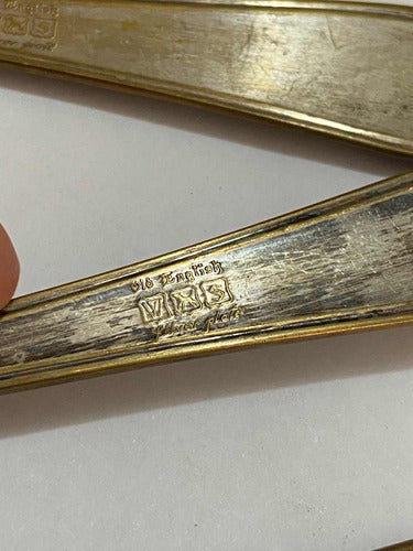 Antiga Colher E Garfo Dourados Old English Silver Plated