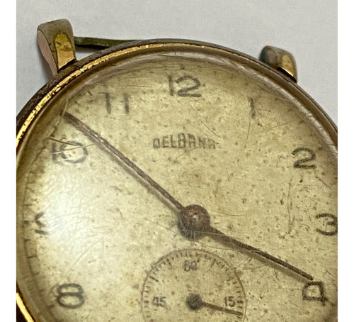 Relógio Antigo Suiço Delbana Dourado Swiss Made