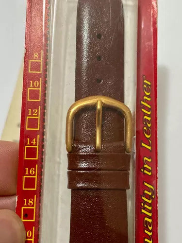 Antiga Pulseira Couro Marrom Francy Para Relógio Antigo