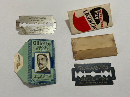 Antigo Barbeador Lâmina Gillette Blue Blade