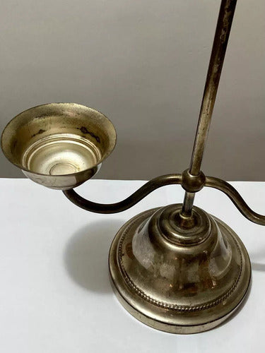 Castiçal Porta Velas Antigo Cor Prata