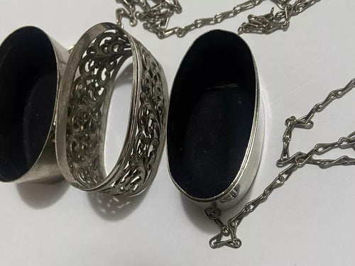 Bolsa De Metal Antiga Cor Prata Com Detalhes