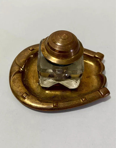 Tinteiro Antigo Cor Bronze