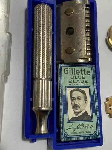 Antigo Barbeador Lâmina Gillette Blue Blade
