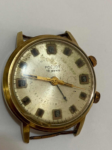 Relógio Antigo De Pulso Poljot 18 Jewels Dourado