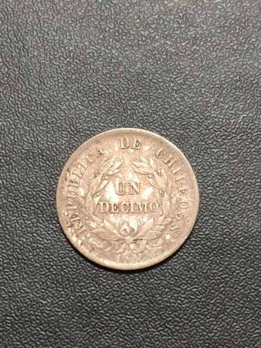 Moeda Antiga 1881 Chile 1 Decimo Prata