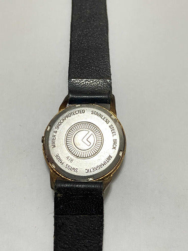 Relógio Antigo Suíço Lanco Shockprotected 21 Rubis Dourado