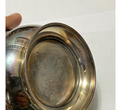 Açucareiro Antigo Em Metal Anos 50 Cor Prata