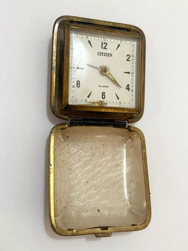 Relógio Antigo De Mesa Citizen Alarm