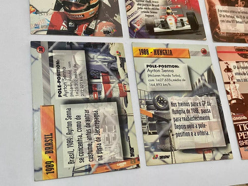 Coleção Antiga Cartões Ayrton Senna Com Assinatura Dourada