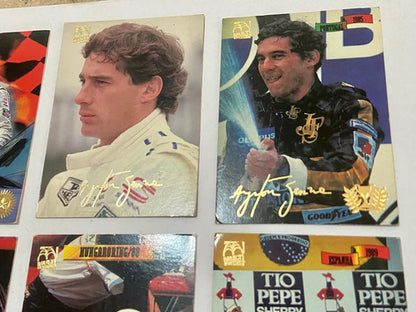 Coleção Antiga Cartões Ayrton Senna Com Assinatura Dourada
