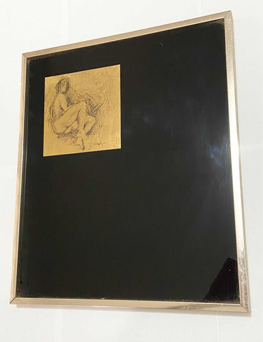 Quadro Com Gravura Artística De Nu Feminino Assinada